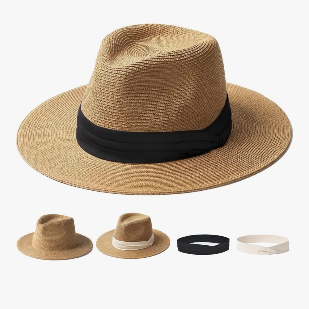 Stylish Tan Fedora with Black Band NWT